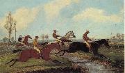Henry Alken Jnr Over the Water,Past a Marker over the Ditch oil painting on canvas